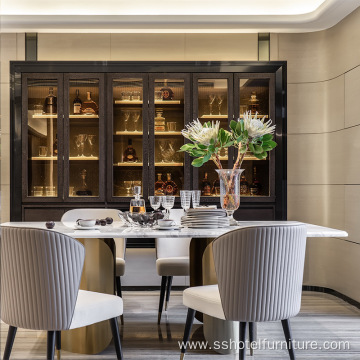 Leather Veneer High-density Sponge Luxury Dining Chair
